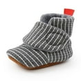 thumbnail image 3 of Gyujnb Kids Slippers,Baby Booties Winter Warm Striped Boots for Soft Sole First Shoes Cozy Toddler Footwear-Boys Shoes,Girls Shoes,Size:0-6 Months, 3 of 8