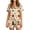 Khaki, variant on Women's Halloween Pajama 2 Piece Sets Skull Witch Hat V Neck Lapel Collar Horror Blouses and Candy Pumpkin High Waist Spooky Shorts, S