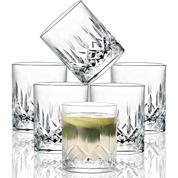 9 Oz Set of 6 Tritan Plastic Drinking Glasses Dishwasher Safe BPA Free Unbreakable Juice Glasses Acrylic Tumblers Reusable Highball Water Glasses