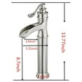 thumbnail image 6 of BWE Brushed Nickel Waterfall Commercial Single Handle Lever One Hole Bathroom Vessel Sink Faucet Deck Mount, 6 of 9