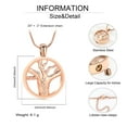 thumbnail image 2 of Tree of Life Urn Necklaces for Ashes Cremation Jewelry Stainless Steel Memorial Keepsake Jewelry with Funnel Filler for Women Men, 2 of 9