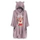 thumbnail image 1 of Top de manga larga con cuello redondo y capucha para mujer con estampado navideño y bolsillo suelto para mujer Pompotops FGAJ11062, 1 of 6