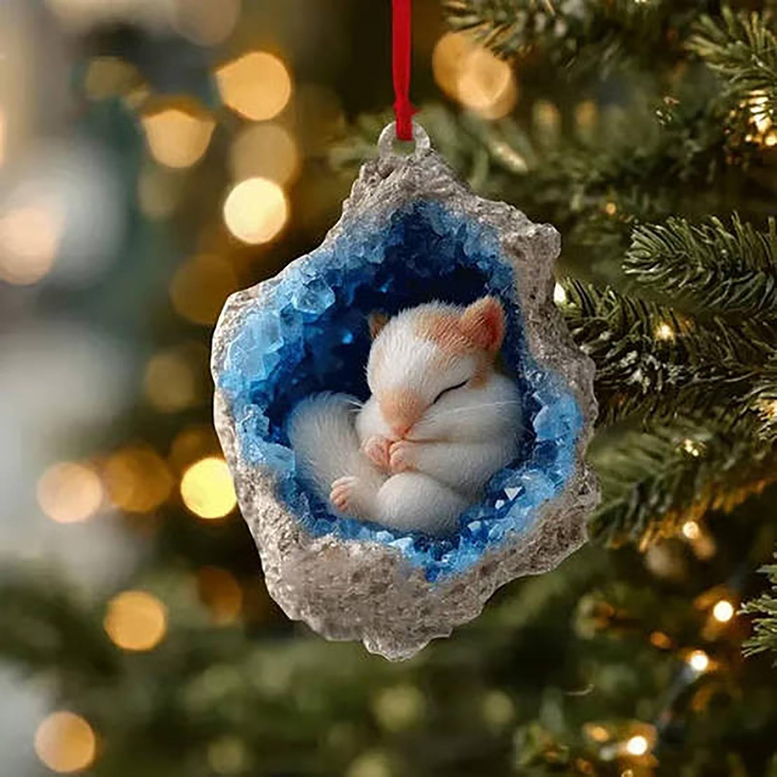 ToyKingdee Geode Forest Animal Advent Calendar 2025,24Days Christmas Holiday Countdown Calendar Gift Box,2D Acrylic Crystal Themed Animals Hanging Decorations
