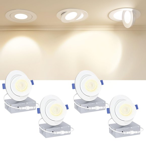 Ensenior 4 Pack 4 inch Gimbal Led Recessed Light