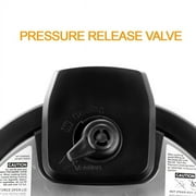 MegaChef 6-Qt. Stainless-Steel Electric Digital Pressure Cooker with Lid, Silver/Black