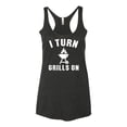 thumbnail image 2 of I Turn Grills On Pop Culture Tri-Blend Racerback Tank Top, Vintage Black, X-Large, 2 of 3