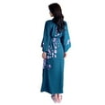 thumbnail image 2 of SWSMCLT Women's Belt Bath Robe Calf Length Bathrobe Medium Bathrobes Bridal Chic Drop Shoulder Comfy Luxury Dark Blue Small-X-Large, 2 of 2