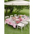 thumbnail image 3 of Outdoor Tablecloth with Umbrella Hole and Zipper, Valentine's Day Rectangle Table Cloth 60x84 Inch Waterproof Tablecloth, Cartoon Love Rose Floral Pink Romantic Picnic Table Cover for Patio Camping, 3 of 7