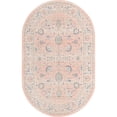 thumbnail image 1 of Unique Loom Whitney Vintage Border Rug 5' x 8' Oval Powder Pink/Ivory, 1 of 1