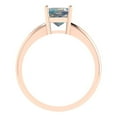 thumbnail image 4 of 1 ctw Solitaire Anniversary Ring for Women | Asscher Cut Blue Moissanite | Hyperallergenic Solid 14K Rose Gold, 4 of 5