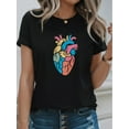 thumbnail image 1 of Valentine'S Day T-Shirt, Printed Short Sleeved T-Shirt, 100% Women'S Clothing, Women'S ClothingFatheCamisetas de verano para mujer, manga corta, cuello redondo, casual, lindo, con gráficos, camisetas, 1 of 6