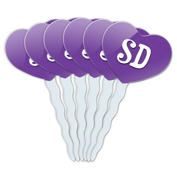 SD Heart Love Cupcake Picks Toppers - Set of 6
