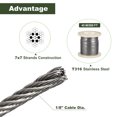thumbnail image 2 of Unique Bargains 1/8' T316 Stainless Steel Cable with Cutter, Wire Rope Aircraft Cable for Deck Railing, 147 FT, 2 of 6