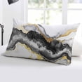 thumbnail image 5 of Black Marble Throw Pillow Cover 20 x 36 Inch Decorative Pillow Cover Modern Gradient Abstract Waves Texture Lumbar Pillowcase Seasonal Rectangle Cushion Case for Couch Sofa Bed Living Room, 5 of 7
