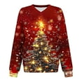 thumbnail image 6 of Lorytime Christian Hoodies for Women Christmas Tree Sweatshirt V Neck Long Sleeve Pullover with Pocket Drop Shoulder Tops, 6 of 6