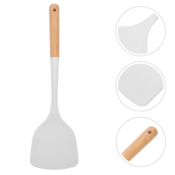 ROSENICE 1Set Silicone Turner Spatula Non-scratch Heat-resistant for Frying and Baking Multi-color