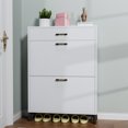 thumbnail image 2 of Entryway Shoe Storage | Optimal Organization with Flip Drawers | Gold Metal Handles on MDF Cabinet | Keeps Shoes Tidy and Home Organized, 2 of 2