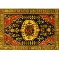 thumbnail image 1 of Ahgly Company Machine Washable Indoor Rectangle Medallion Yellow Traditional Area Rugs, 2' x 5', 1 of 4