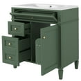 thumbnail image 6 of 30" Bathroom Vanity with Single Sink Combo, Modern Undermount Bathroom Sink Cabinet with 2 Drawers and a Tip-Out Drawer, Freestanding Bathroom Vanities for Bathroom(Green), 6 of 9