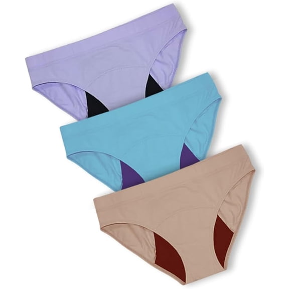 Maxim® Organic Cotton Period Underwear for Women, Heavy Absorbency, Adjustable Waistband (Fits XL-XXL), Reusable Leakproof Bikini Panties (Black, 1 Pack)