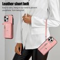 thumbnail image 6 of ELEHOLD Crossbody Wallet Case for iPhone 14 Pro 6.1" with RFID Card Slots Zipper Pocket Kickstand Function Shockproof Purse Case with Detachable Shoulder Strap,Rosegold, 6 of 9