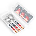 thumbnail image 4 of Honeii Three Cute Christmas Gnomes Print Children's Knife, Fork And Spoon Set,Reusable Utensils Set with Case,Travel Cutlery Set,for Kids Adults Camping, 4 of 8
