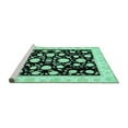 thumbnail image 2 of Ahgly Company Machine Washable Indoor Round Oriental Turquoise Blue Traditional Area Rugs, 6' Round, 2 of 4