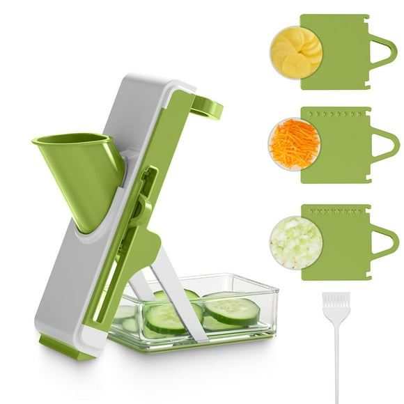 Safe Mandoline Food Slicer, Vegetable Slicer for Kitchen, Mandoline Potato Slicer,Kitchen Food Slicer, 4in1 & Thickness Adjuster Multifunctional Chopper Vegetable Cutter for Fast Meal