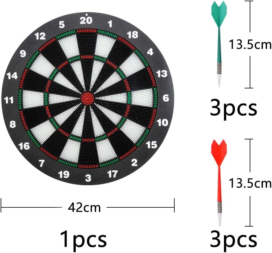 Bestyol Dart board,Safe Dartboard Set 42cm /16.5-inch for Children and Adults Dartboard with 6 Darts Set