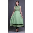 thumbnail image 2 of Bimba Robe Anarkali Tribale Pastel Mint3 Col Mandarin Sans Manches Kurtis pour Femmes Imprimé Robe Maxi XX-Grand, 2 of 6