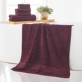 thumbnail image 3 of Everyday Home by Trident 6 Pc Bath Towel Set, 100% Cotton, Plush, Absorbent, Soft Comfort Bathroom Towels, Wine Red, 3 of 11
