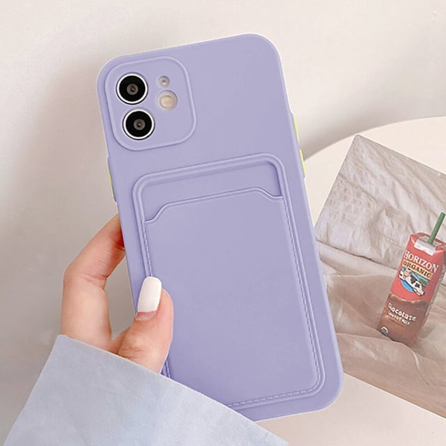 Funda con tarjetero para Iphone 11, Funda de silicona con ranura para tarjetas, Funda Iphone 14 12 13 Pro Max 13 Mini XR 7 8 Plus SE 2022 X XS Max Tan Jianjun unisex