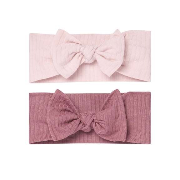 Modern Moments by Gerber Baby Girl Super Soft Viscose Headband, 2-Pack, One Size