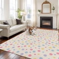 thumbnail image 2 of Large Area Rugs for Living Room Bedroom, Colorful Polka Dot 5'x8' Rug Washable Carpet Runner Indoor Outdoor, Vintage Minimalist Geometric Beige Non Slip Floor Mats Rug for Kitchen, Bathroom, 2 of 8