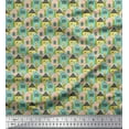 thumbnail image 1 of Soimoi Green polyester Crepe Fabric House Architectural Printed Fabric 1 Yard 42 Inch Wide, 1 of 5