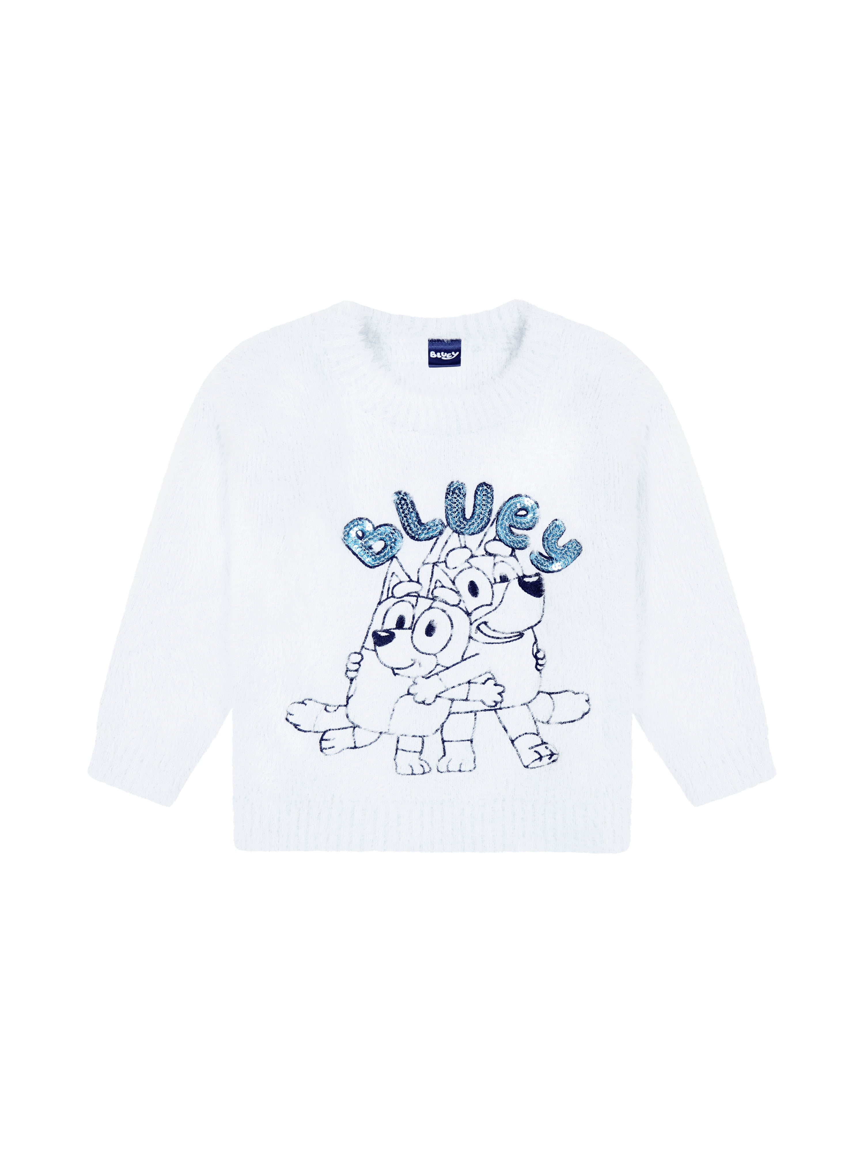 Bluey Toddler Girls Lurex Mohair Sweater, Sizes 12 Months - 5T