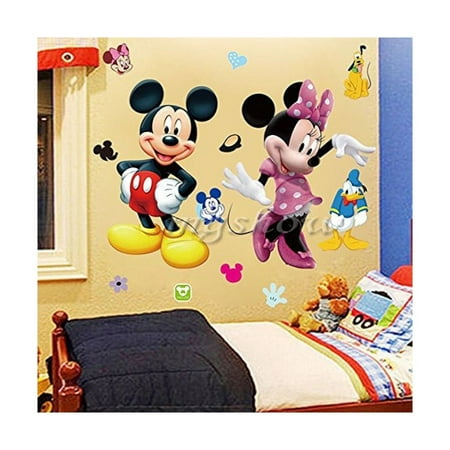 Mickey Minnie Mouse Kids Room Decor Disney Wall Sticker Cartoon