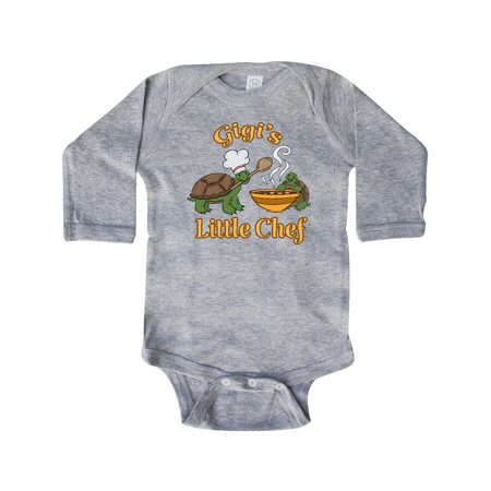 

Inktastic Gigi s Little Chef with Cute Turtles Gift Baby Boy or Baby Girl Long Sleeve Bodysuit