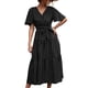 thumbnail image 2 of Vestido largo de verano para mujer, vestido cruzado informal con cuello en V para mujer, vestido cruzado con cuello en V, vestido largo con cuello en V de alta capacidad, 2 of 6