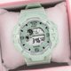 thumbnail image 1 of Kids Electronic Watches Waterproof Round Dial Pu Strap Sport Digital WatchMatcha Green, 1 of 5