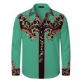 thumbnail image 4 of CONZONE Mens Western Cowboy Shirts Long Sleeve Buttons Down Shirts for Men Trendy Embroidered Lapel Soft Lightweight Tops, 4 of 4