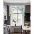 thumbnail image 3 of Easter Rabbits Swag Valances for Windows, Small Curtains Drapes, Watercolor Eggs Cute Bunny Grass Flowers Blue Kitchen Window Curtains Over Sink Window Treatment Valance for Bedroom/Bathroom 56"x36", 3 of 5