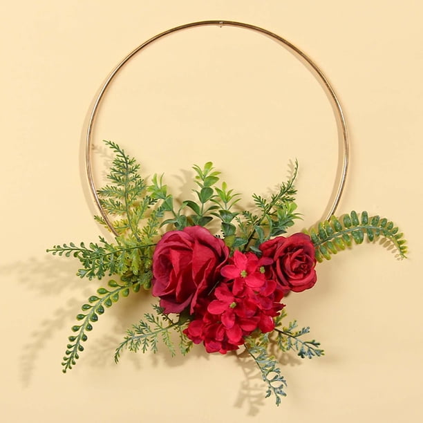 Colgante colgante de guirnalda de aro floral de flores artificiales para dormitorio infantil Estilo B Colcomx corona de flores