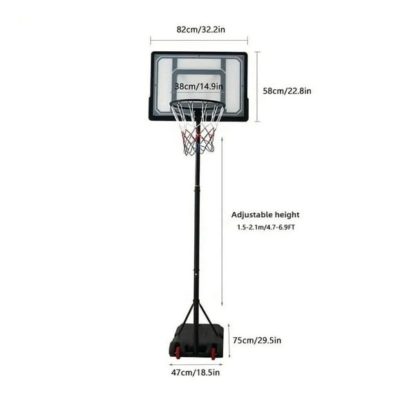 Kids Basketball Hoop with Adjustable Height & Wheels - Portable Basketball Stand for Boys & Girls, Perfect for Summer Outdoor Sports & Training