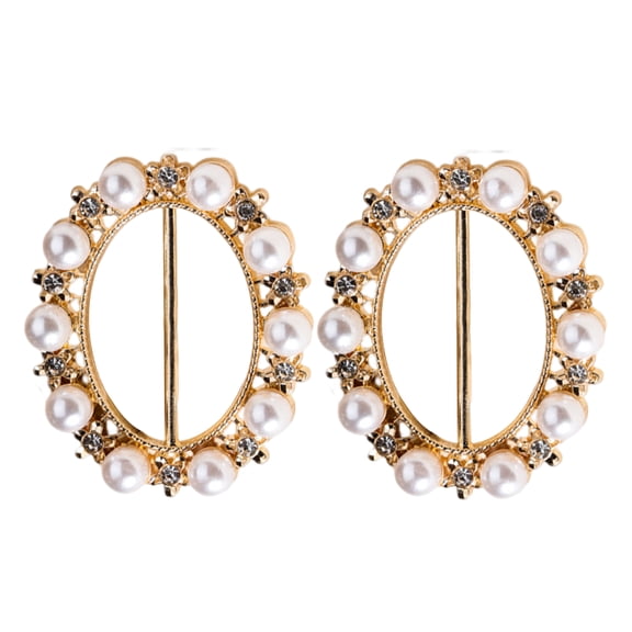1 Pair Alloy T-shirt Clips Clothes Buckles Top Rings Flower Butterfly Shape Anti-slip Anti-rust Faux Pearl Decor T-shirt Knot Fasteners