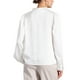 thumbnail image 3 of Blusa de satén para mujer Inspire Chic con cuello alto, mangas abullonadas y pliegues, color blanco, 3 of 6