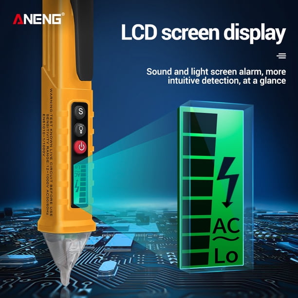 Lápiz de prueba eléctrico ANENG VC1010 AC/DC sin contacto (amarillo) Ndcxsfigh Para estrenar
