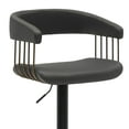 thumbnail image 5 of Calista Adjustable Bar Stool in Black Faux Leather with Golden Bronze and Black Metal, 5 of 12