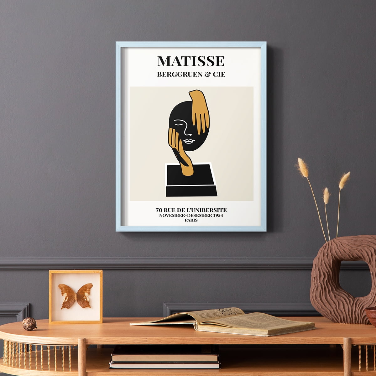 Matisse CXXXIX Framed Print in Blue Solid Wood 8 x 10 Framed Print
