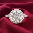 thumbnail image 3 of Rosec Jewels IGI Certified Lab Grown Diamond Engagement Ring with Halo - 4 Carat - E-VS1 Quality Diamond Statement Ring, 925 Sterling Silver, US 4.00, 3 of 7